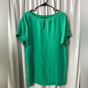 VTG  Victoria’s Secret Size M Gold label 100% silk green nightgown shirt dress